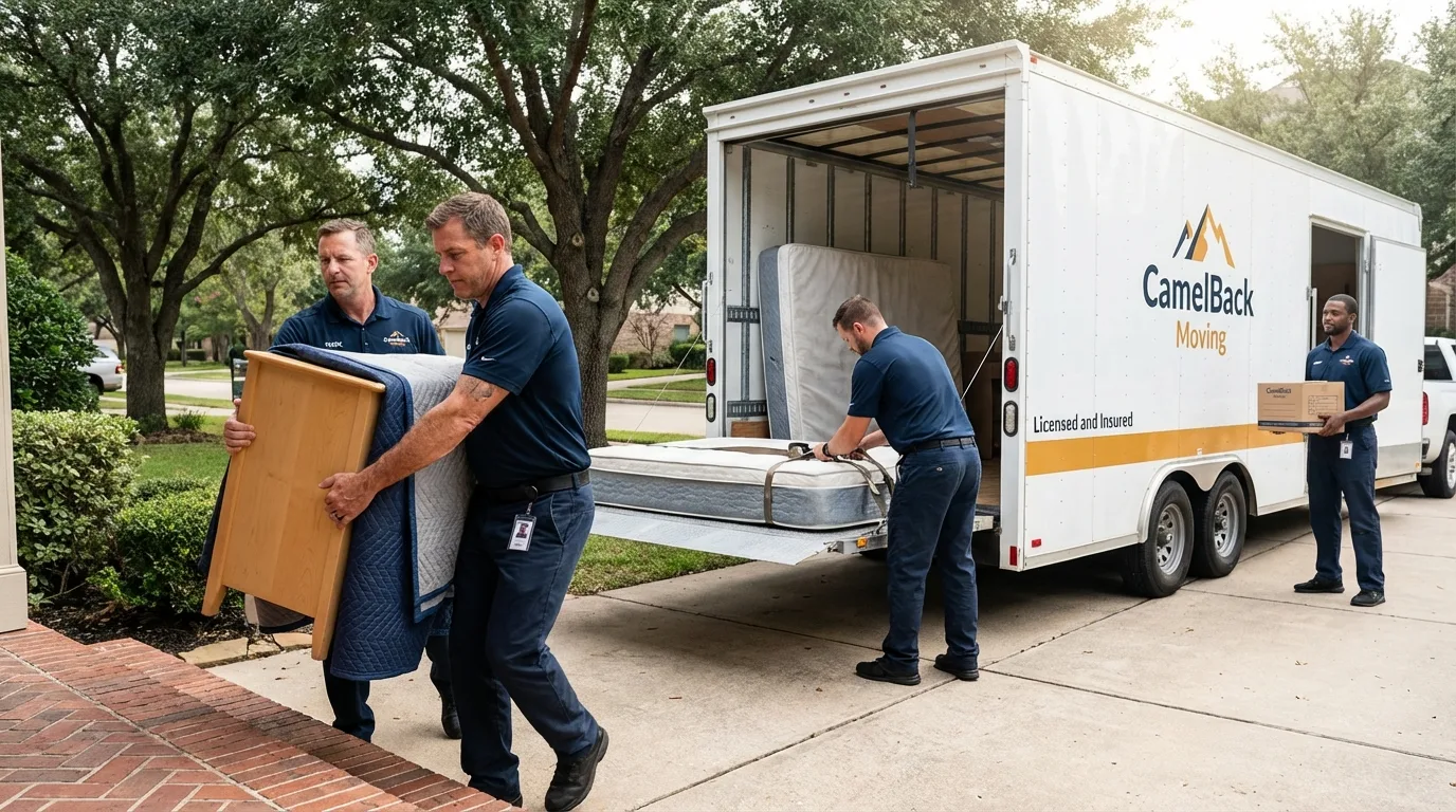 Crew loading residential truck for cross-state move from Steamboat Springs, CO