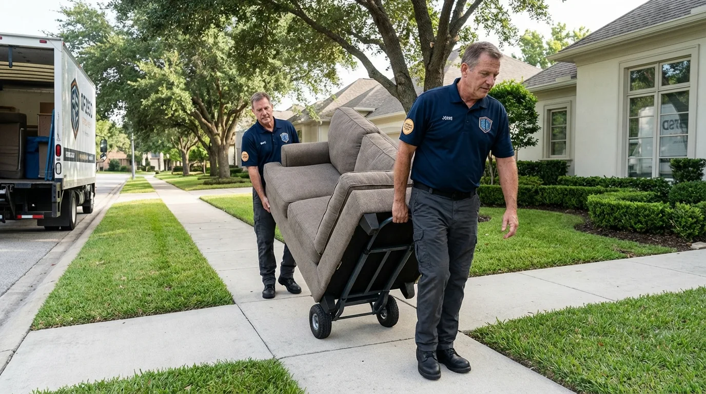 Local residential moving crew loading furniture in Steamboat Springs, CO