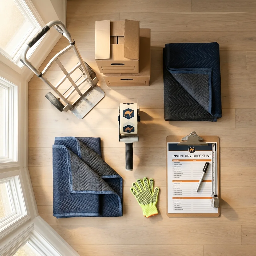 Professional moving supplies and packing materials layout for Steamboat Springs residential relocations